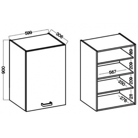 Szafka wisząca 60 cm kaszmir + biały CAROL 60 G-90 1F